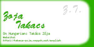 zoja takacs business card